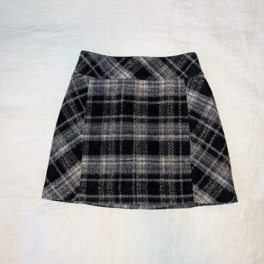 Free People Plaid Wool Skirt
